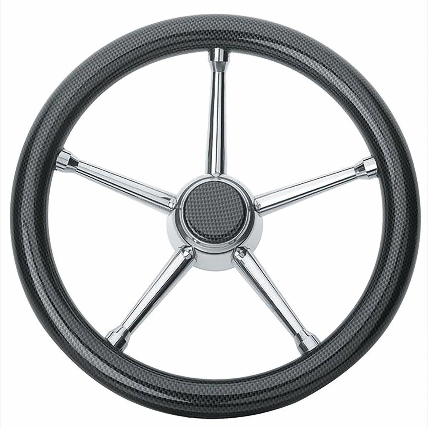 Volante Inox Impugnat.carbonio Cm.35