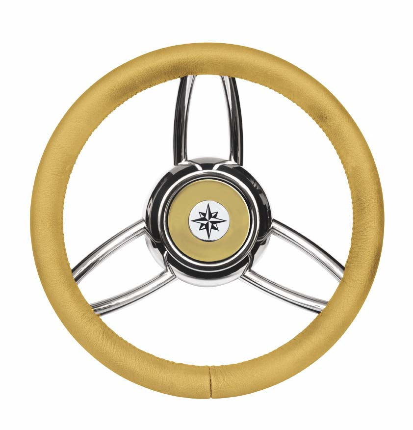 Volante Inox Impugnat.avorio Cm.35