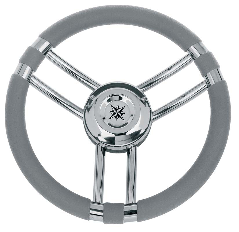 Volante Inox Impugnat.grigio Cm.35
