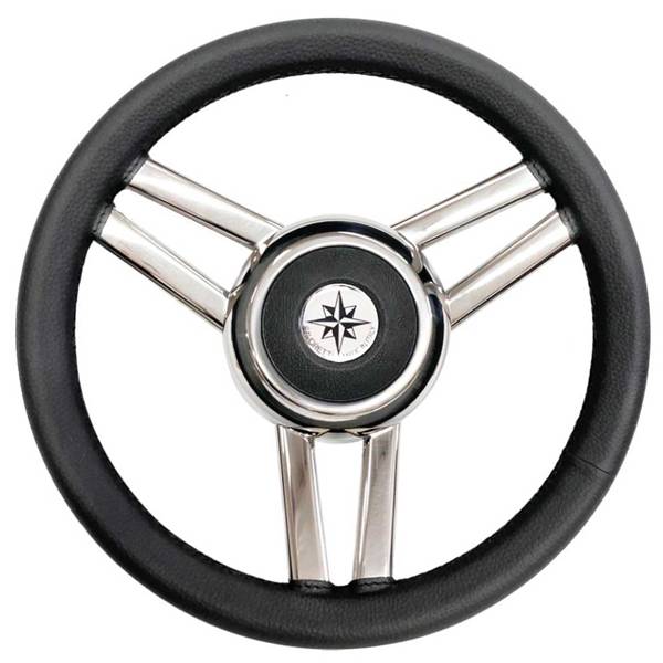 VOLANTE INOX IMP.PELLE NERA