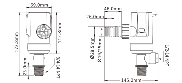 POMPA PESCATO 800 GPH 12V