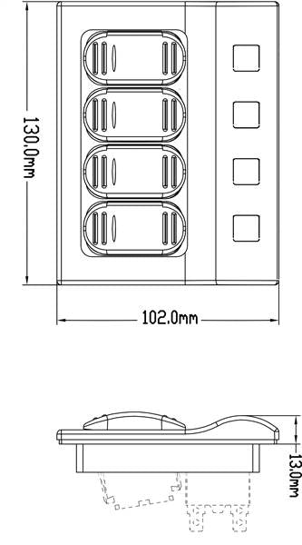 PANNELLO ELETTRICO 4 INTERRUTTORI