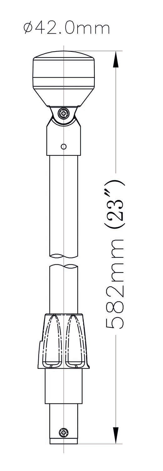 Fanale 360° Led C/asta Ad Innesto Mm.582