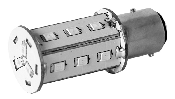 LAMPADA 18 LED BAY15D LUCE ROSSA