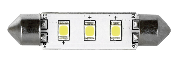 LAMPADA 3 LED SV8.5 MM.42 LUCE CALDA