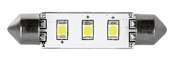 LAMPADA 3 LED SV8.5 MM.42 LUCE BLU