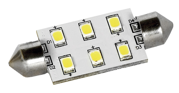 LAMPADA 6 LED SV8.5 MM.42 LUCE CALDA