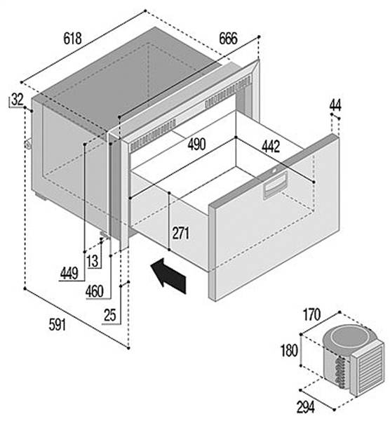 FRIGO CASSETTO DOOR INSIDE DW70 RFX