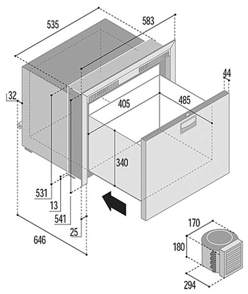 FRIGO CASSETTO DOOR INSIDE DW100 RFX
