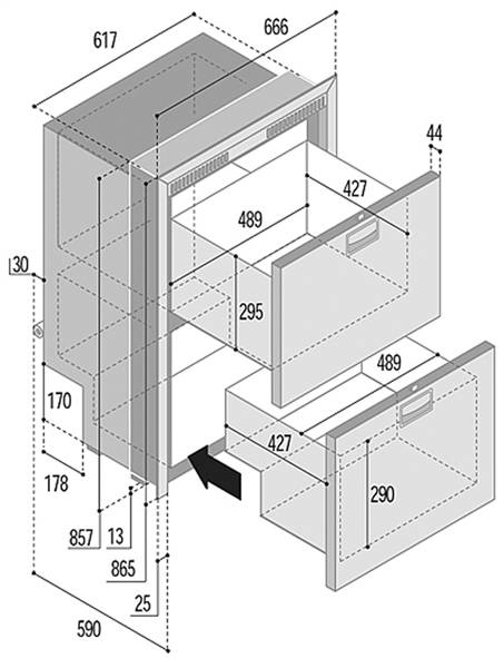 FRIGO CASSETTO DOOR INSIDE DW180 RFX