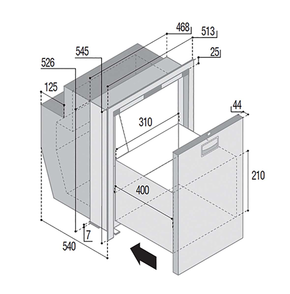 FRIGO A CASSETTO DW62 OCX2 RFX