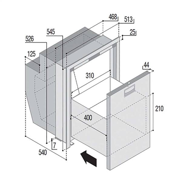 FRIGO A CASSETTO DW62 OCX2 RFX