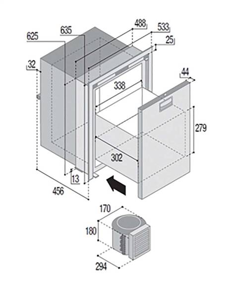 FRIGO A CASSETTO DW75 OCX2 RFX