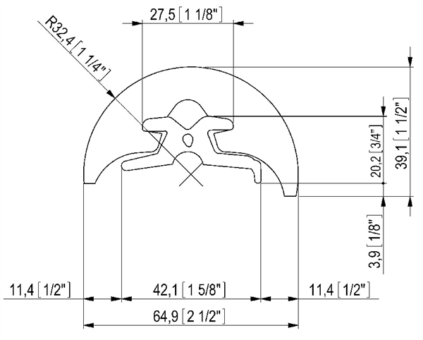 TERMINALE PVC RADIAL 65