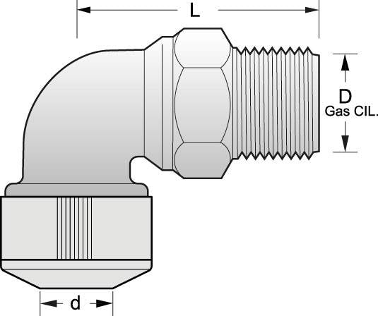 RACCORDO A GOMITO M.OTT. 1/2"X15