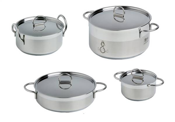 SET PENTOLE ACCIAIO INOX 7 PZ.