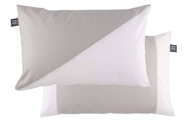 SET CUSCINI GRIGIO CHIARO/BIANCO CM40X60