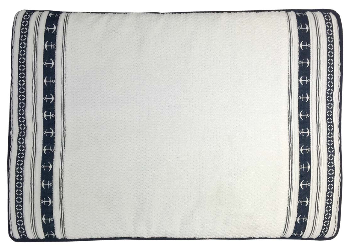 Tappetino Santorini Bianco C/ancore