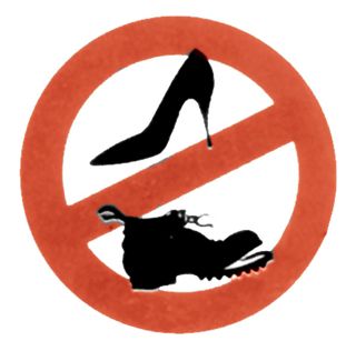 Segnale Adesivo Divieto Scarpe