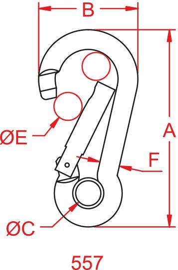 MOSCHETTONE AISI 316 MM.6 C/OCCHIO