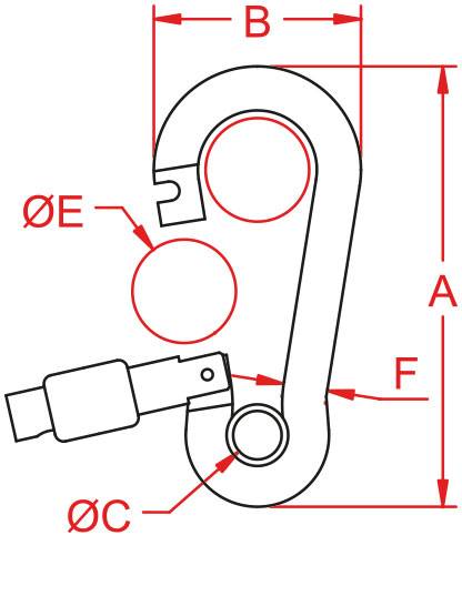 MOSCHETTONE AISI 316 MM.8 EST.C/OCCHIO