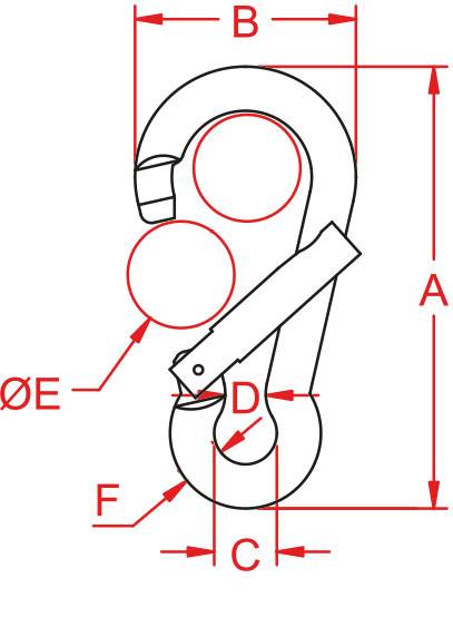 MOSCHETTONE AISI 316 MM.11 LATERALE