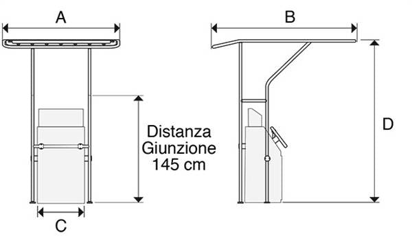 T-TOP ALLUMINIO MM.1200X1700