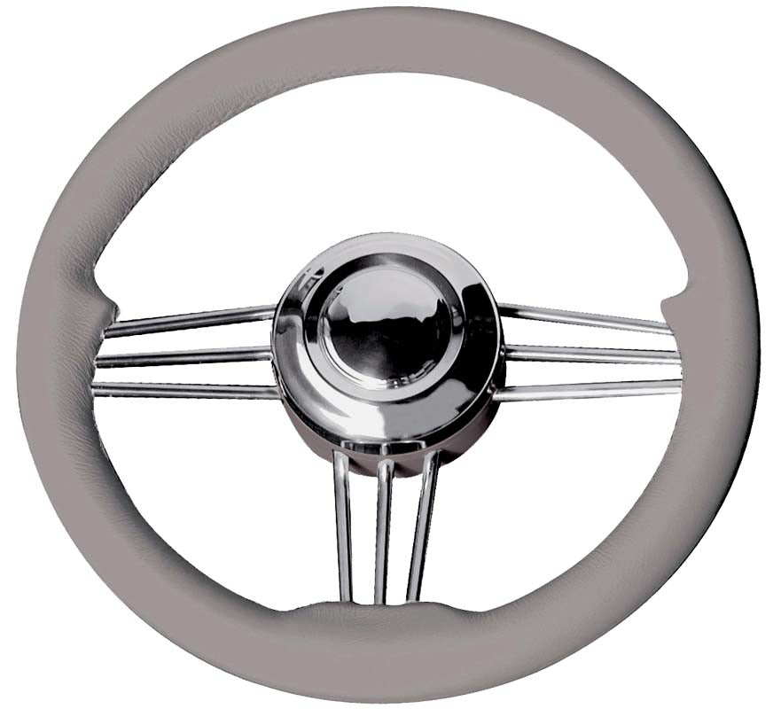 Volante Inox Impugnat.grigio Cm.35