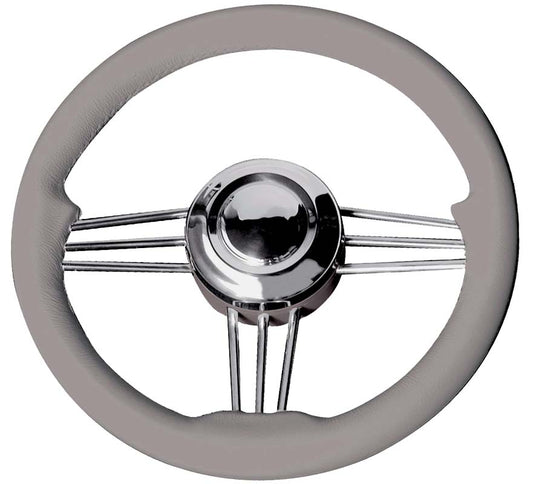 Volante Inox Impugnat.grigio Cm.35