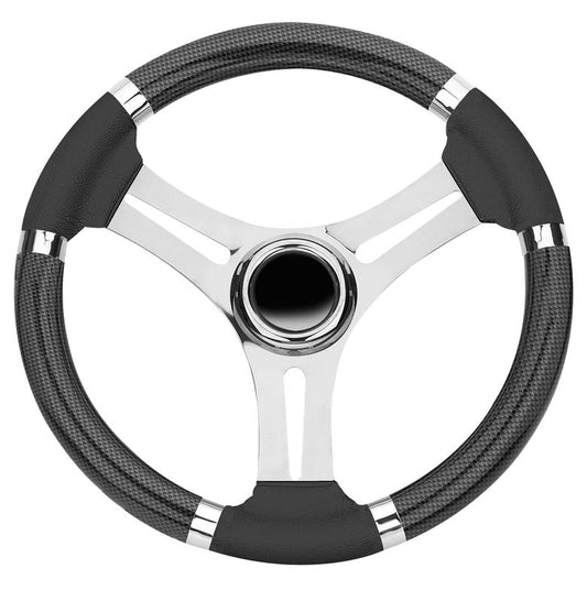 Volante Inox Impugnat.carbonio Cm.35