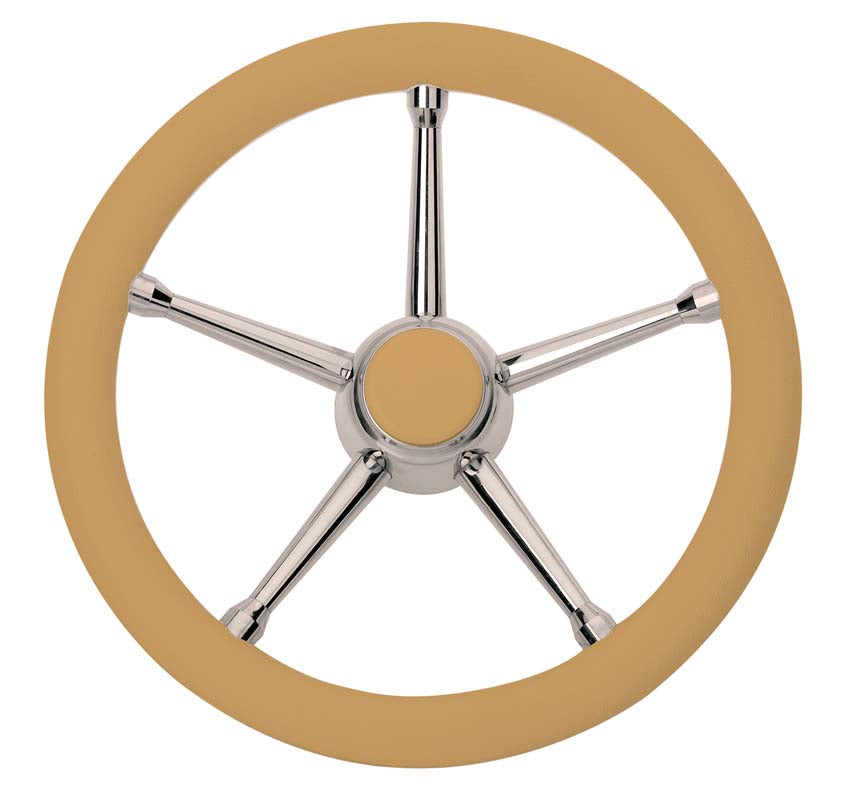 Volante Inox Impugnat.avorio Cm.35