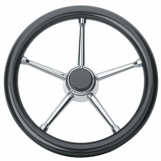 Volante Inox Impugnat.carbonio Cm.35