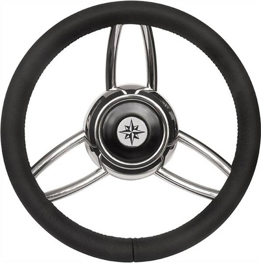 VOLANTE INOX IMP.POL.NERO DIAM.35