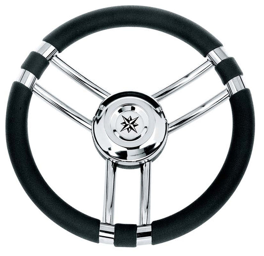 Volante Inox Impugnat.nero Cm.35