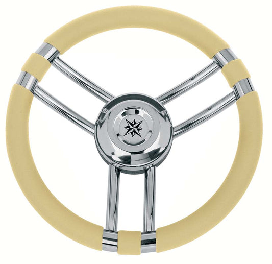 Volante Inox Impugnat.avorio Cm.35