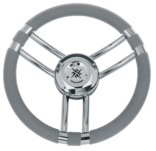 Volante Inox Impugnat.grigio Cm.35