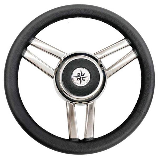 VOLANTE INOX IMP.PELLE NERA