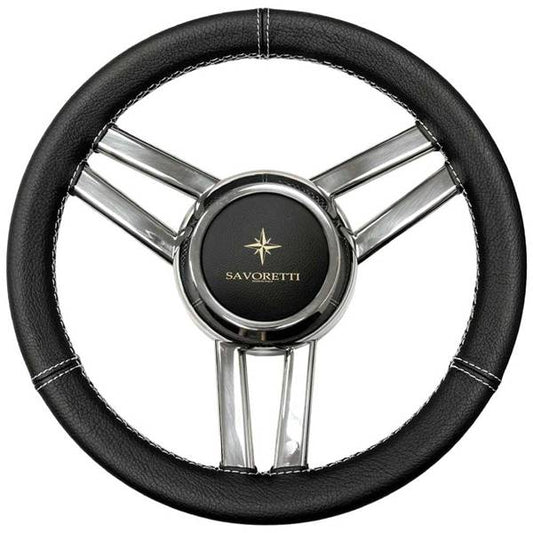 VOLANTE INOX IMP.PELLE NERA