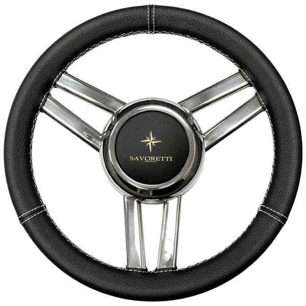 VOLANTE INOX IMP.PELLE NERA
