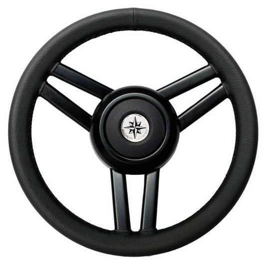 VOLANTE INOX NERO IMP.PELLE NERA