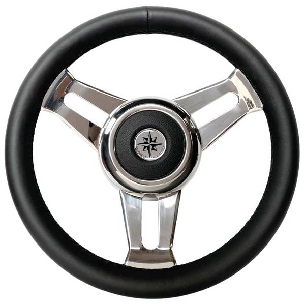 VOLANTE INOX IMP.PELLE NERA