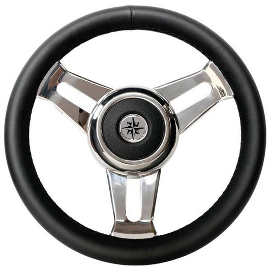 VOLANTE INOX IMP.PELLE NERA