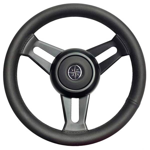 VOLANTE INOX NERO IMP.PELLE NERA