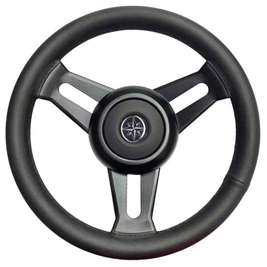 VOLANTE INOX NERO IMP.PELLE NERA