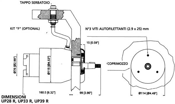 POMPA RETRO-CRUSCOTTO 33 CC UP33R