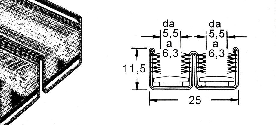 Doppio Canalino Largh. Mm.25