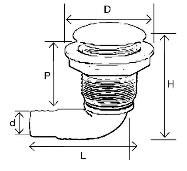 SFIATO PIATTO 90° CROMATO