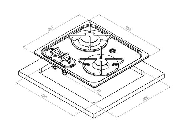 PIANO COTTURA INCASSO 2 FUOCHI