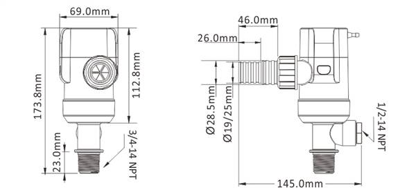 POMPA PESCATO 800 GPH 12V