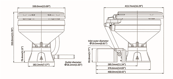 WC ELETTRICO SEA FLO COMPACT 12V (USATO)